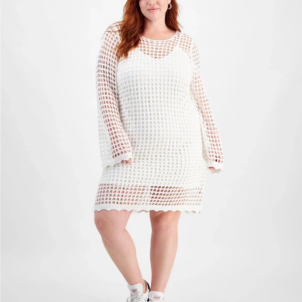 Sold! Women’s Black Open crochet Crochet Dress with Slip Dress Lining - Picture 6 of 6